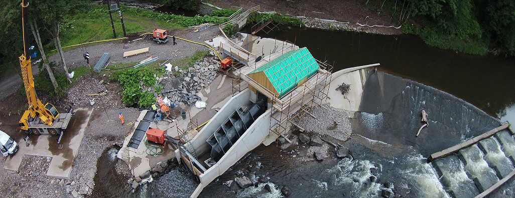 Kinnaird Weir under Construction